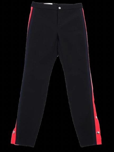 excellent gucci black nylon pants with red stripes size m made in italy