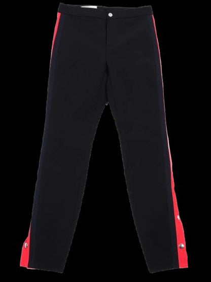 Excellent Gucci Black Nylon Pants with Red Stripes Size M Made in Italy