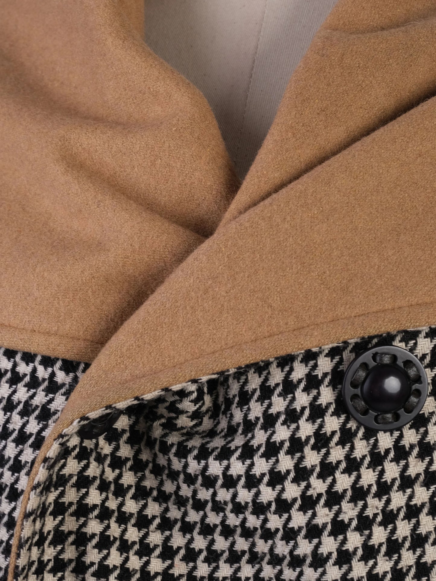 excellent sportmax houndstooth wool coat size s with shawl collar