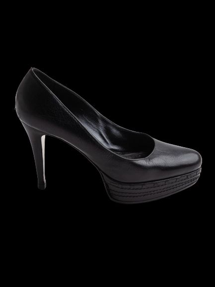 good sebastian black leather high heels size 36 with platform