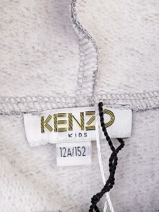 new kenzo kids gray hoodie dress with embroidered tiger design size 13