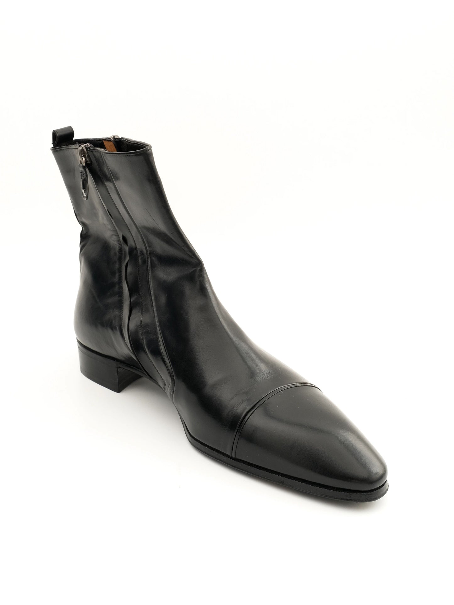 new antonio grand bottier black leather ankle boots size 45
