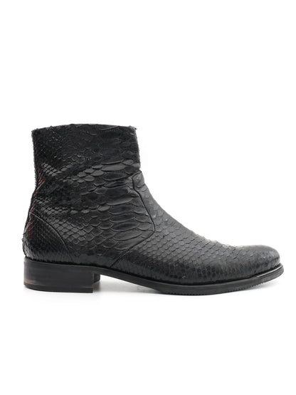Baldinini Black Leather Snake Skin Boots Size 43 Excellent Condition