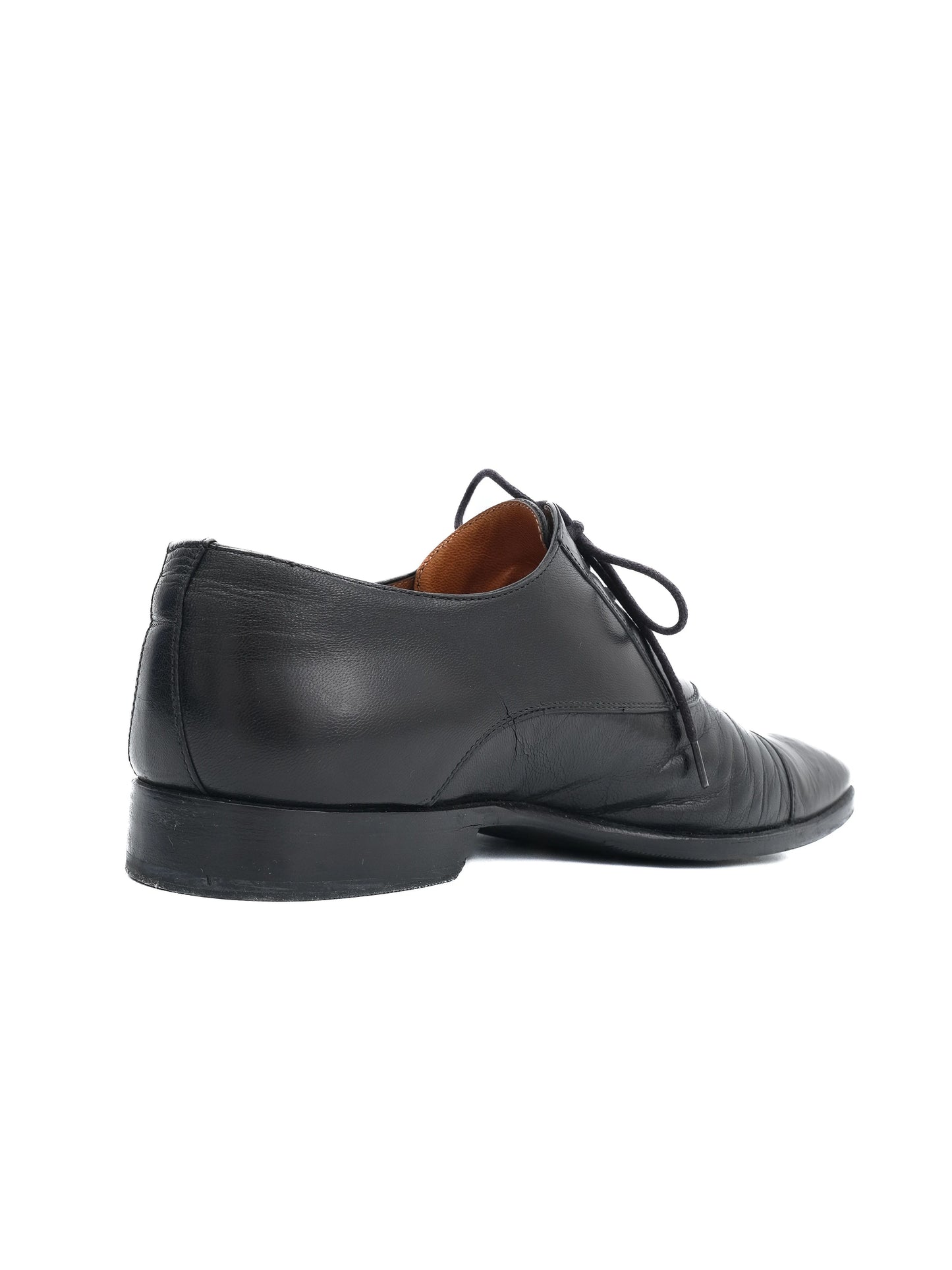excellent moreschi black leather dress shoes size 41 for men