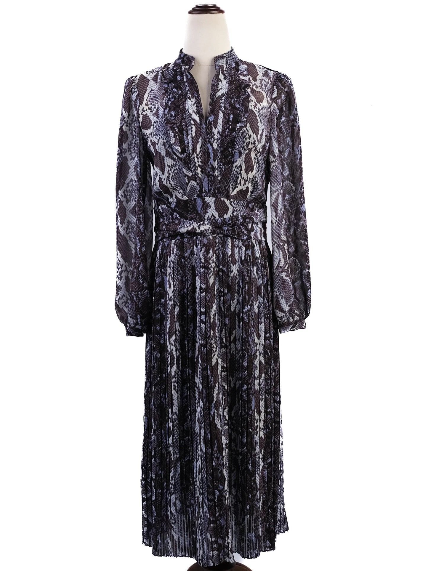 excellent karen millen purple snake print dress size n/a