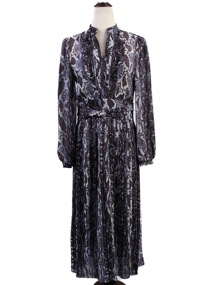 Excellent Karen Millen Purple Snake Print Dress Size N/A