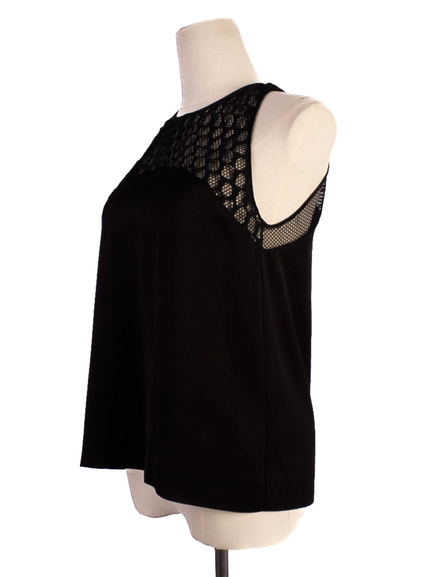 excellent maje black sleeveless top size s with lace detail