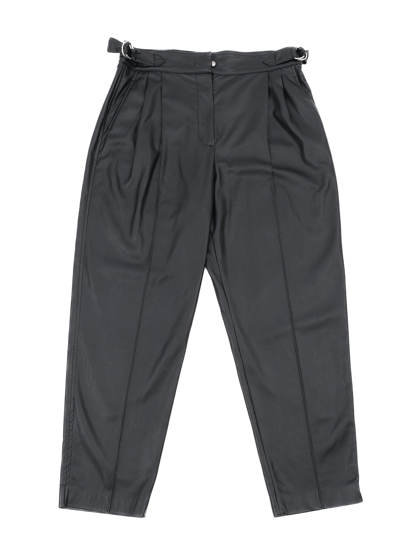 sportmax black pleated pants with side buckles size xxl excellent