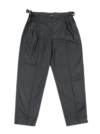 Sportmax Black Pleated Pants with Side Buckles Size XXL Excellent