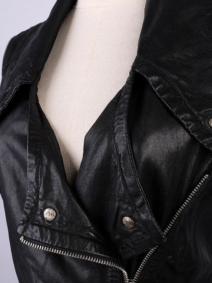 Average Just Cavalli Black Leather Jacket Size XXS - Women