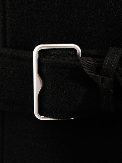 Perfect Burberry Black Wool Long Coat with Belt Size L