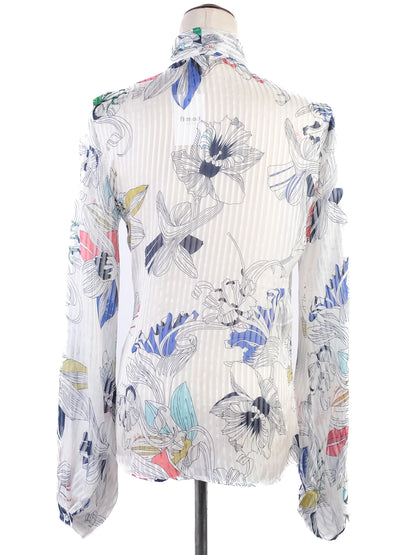 Versace Floral Silk Blouse Excellent Condition Size N/A