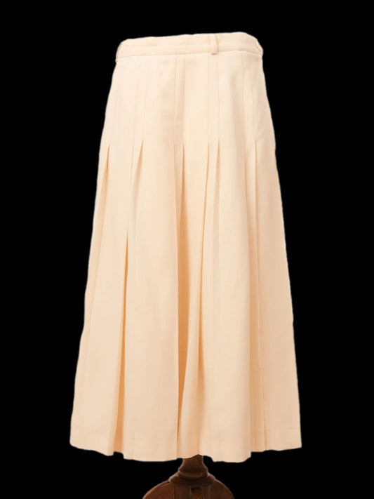 Excellent Escada Yellow Pleated Skirt Size L Viscose Women