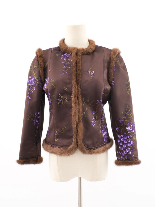 Excellent Andrew GN Women's Orange Silk Jacket Size M