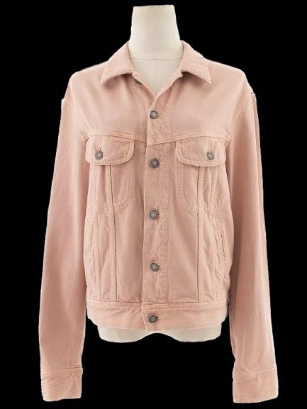 excellent yves saint laurent pink cotton denim jacket size s