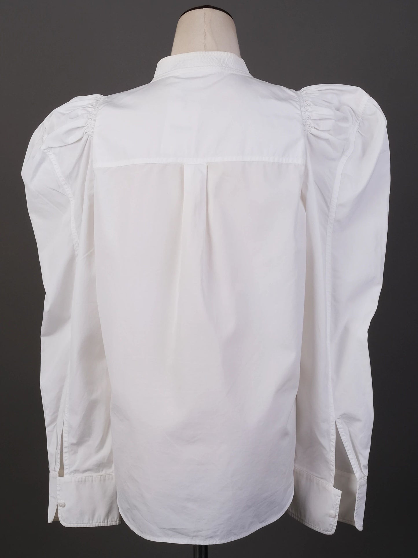 excellent chloe white cotton blouse size l with mandarin collar