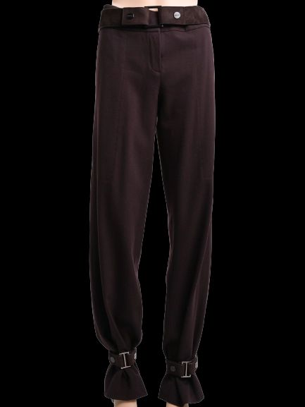 Excellent Givenchy Orange Wool Pants with Buckled Hems