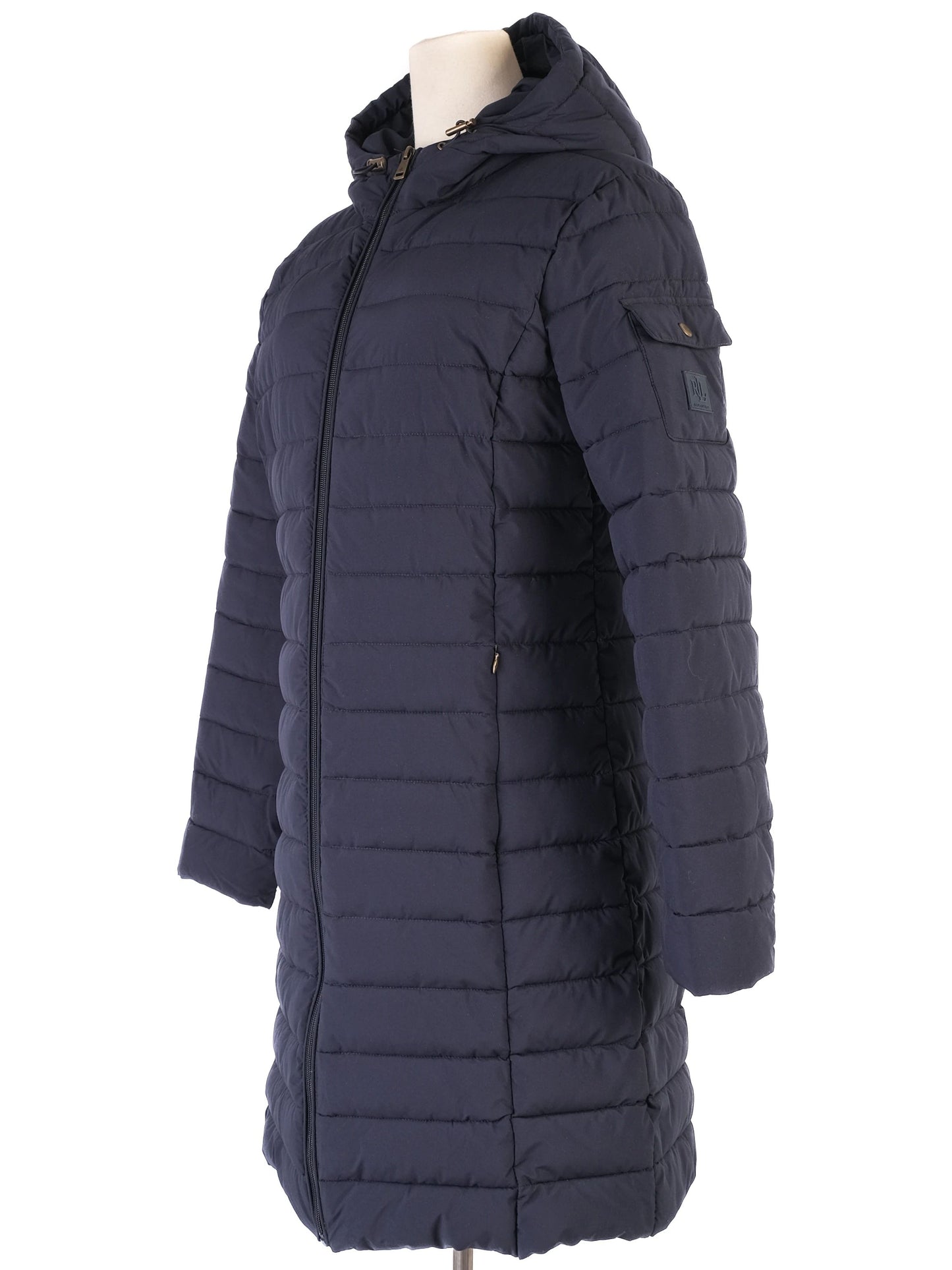 excellent ralph lauren blue quilted puffer coat size m