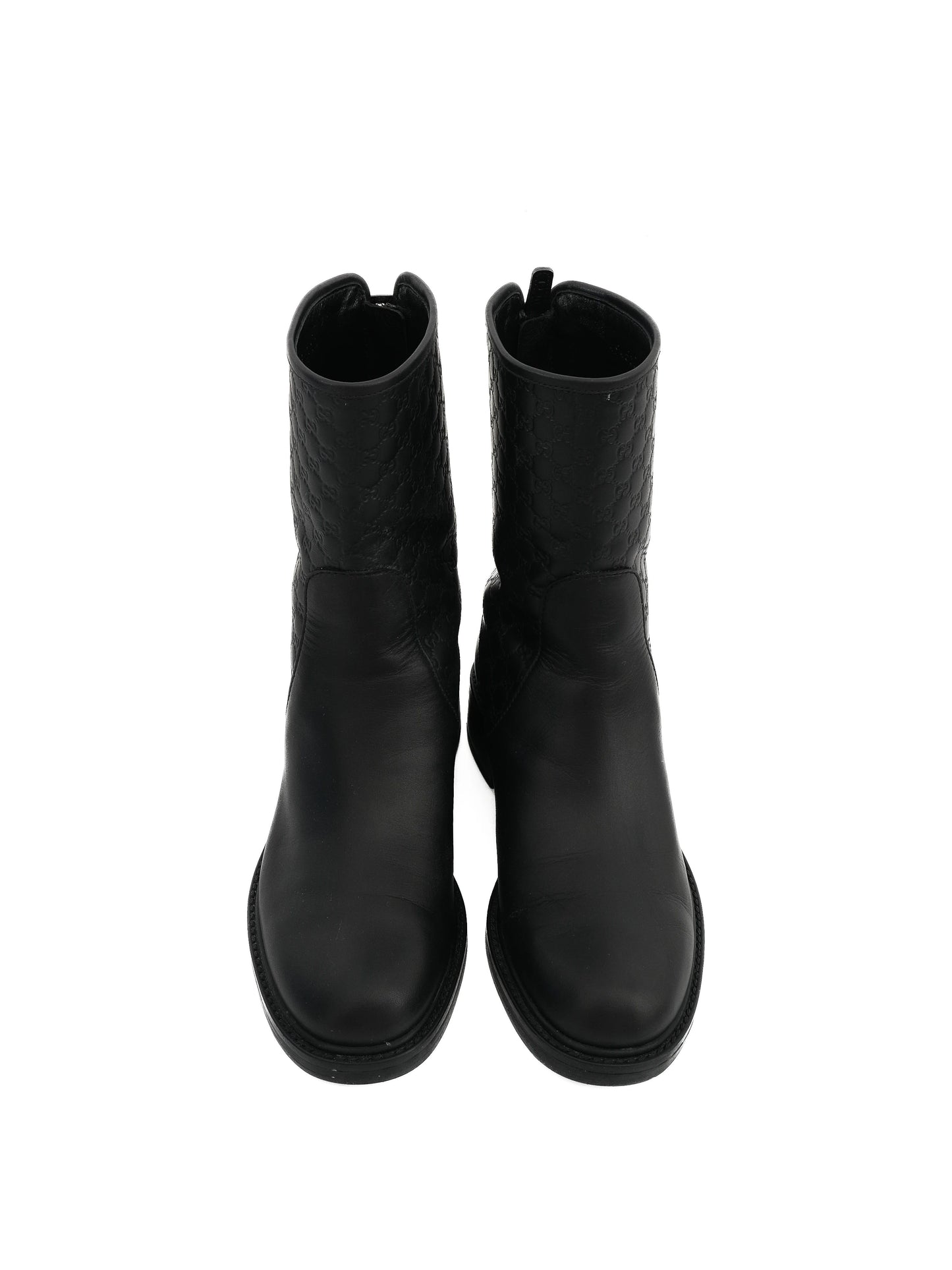 gucci women's black leather boots size 35.5 - perfect condition