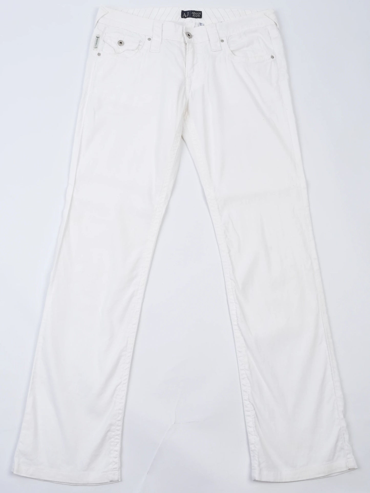 excellent armani jeans white viscose women's jeans size m