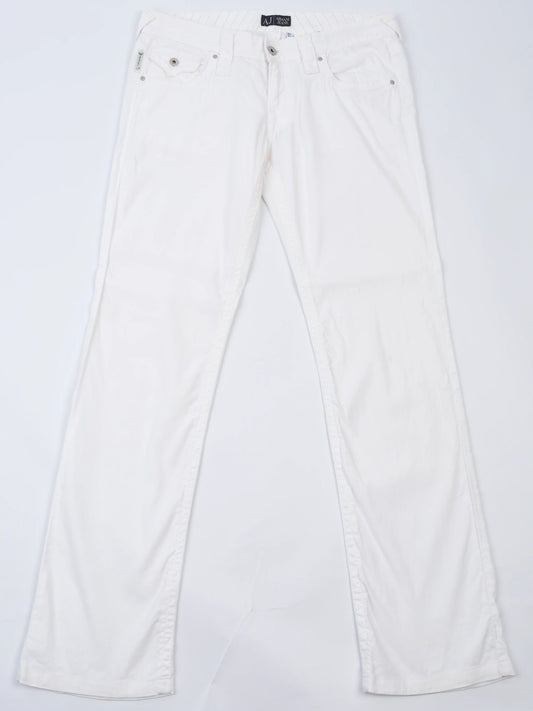 Excellent Armani Jeans White Viscose Women's Jeans Size M