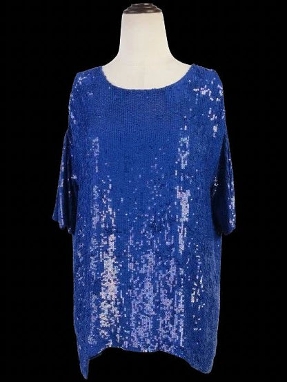 Excellent P.A.R.O.S.H. Blue Sequin Top Women's Size L