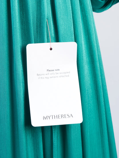 NEW Costarellos Teal Long Gown V-Neck Belted Size N/A