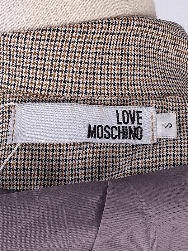 average love moschino orange checked two-piece suit size s