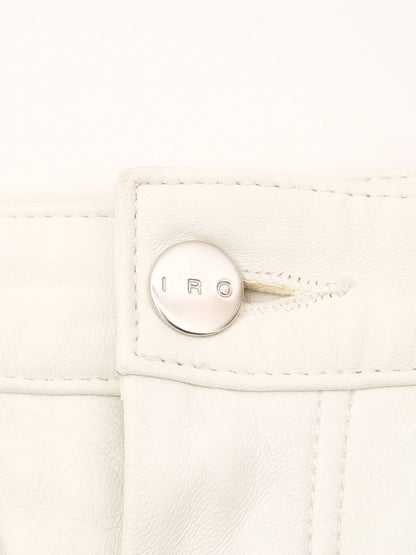 Excellent Iro White Leather Shorts with Lace-Up Detail Size S