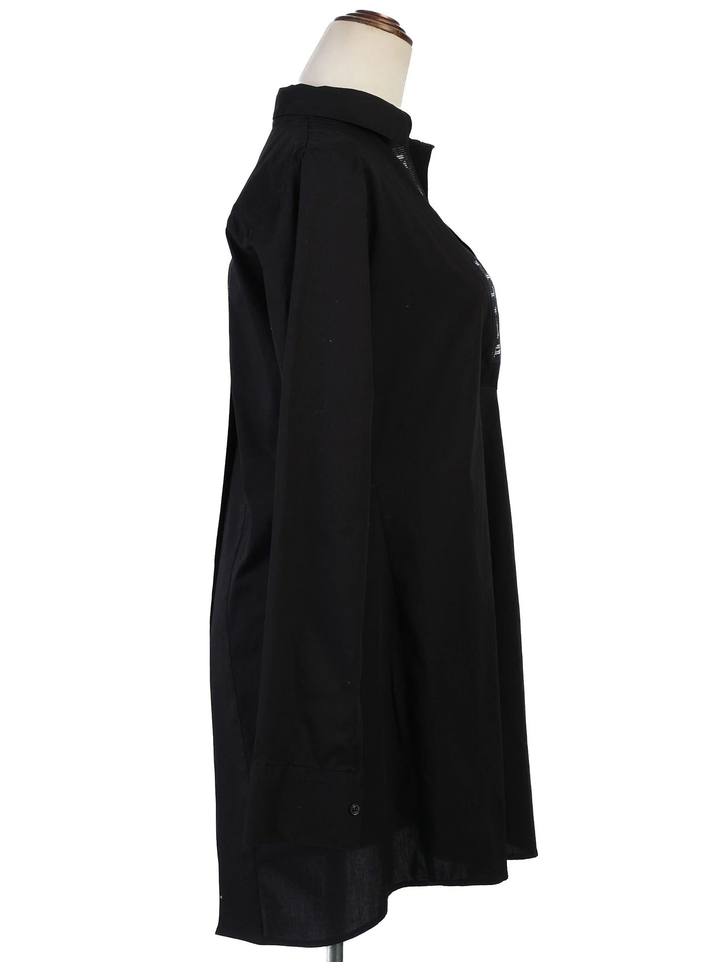excellent phillipp plein black long sleeve tunic shirt size s