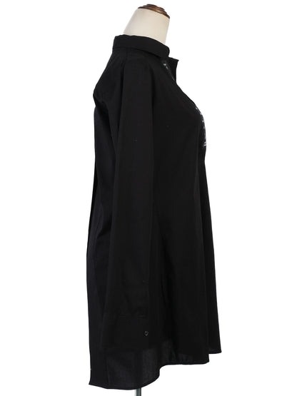 Excellent Phillipp Plein Black Long Sleeve Tunic Shirt Size S