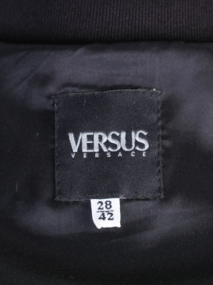 Excellent Versus Black Leather Jacket with Fabric Accents Size L