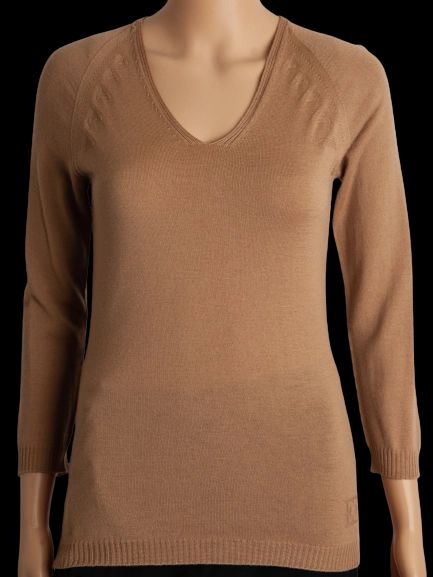 Good Escada Orange Wool Sweater Size S Women's V-Neck