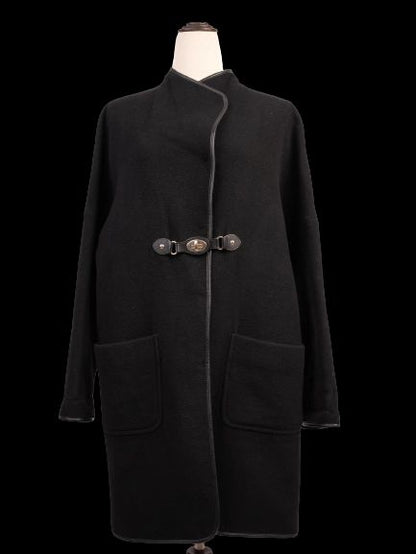 Excellent Basler Black Wool Women's Coat Size S with Toggle Closure