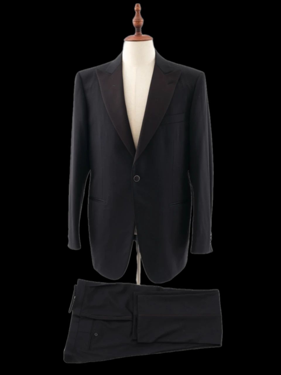 perfect ermenegildo zegna black wool suit size xl for men