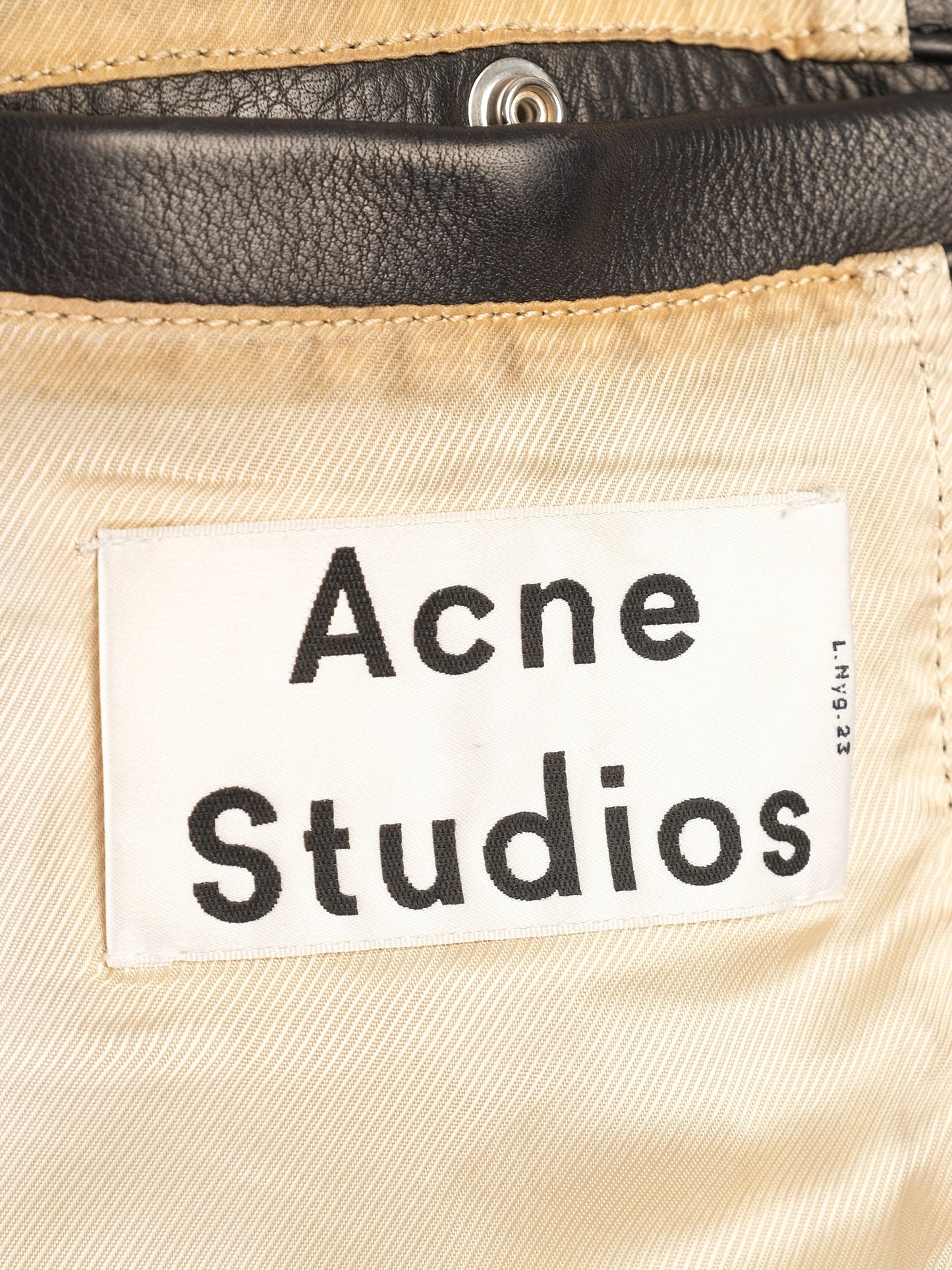 excellent acne studios black leather motorcycle jacket men