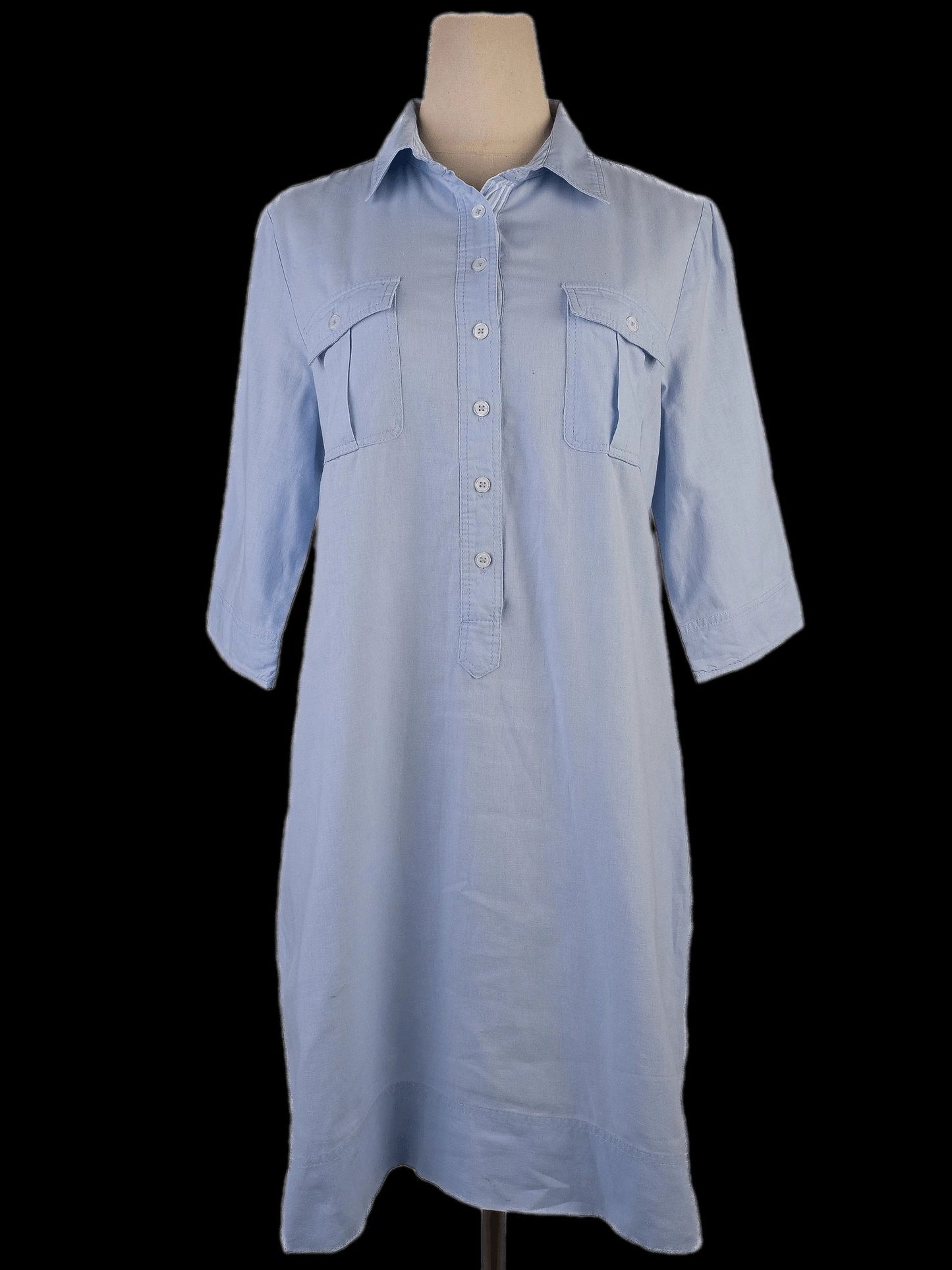 average burberry london light blue shirt dress size s