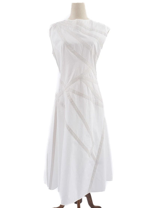 Excellent Bottega Veneta White Sleeveless Dress Cotton Size N/A