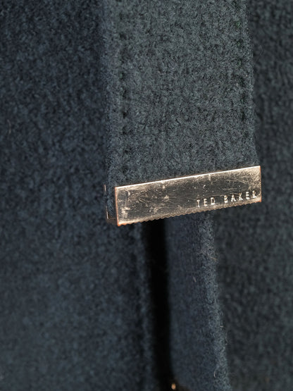 Excellent Ted Baker Women's Green Wool Overcoat Size S