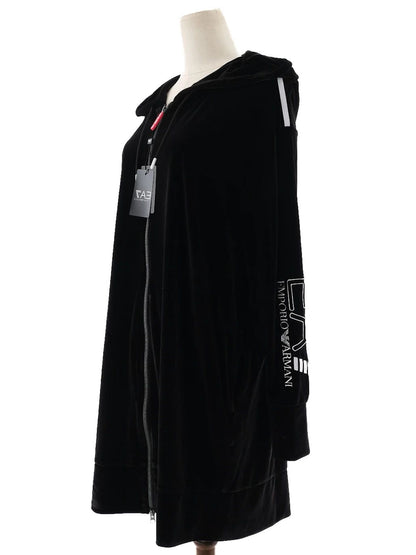 NEW Emporio Armani Black Hooded Zip-Up Coat Size XL
