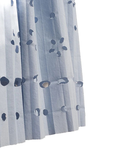 Excellent Moschino Light Blue Dress M Polyester Eyelet Pleated Skirt