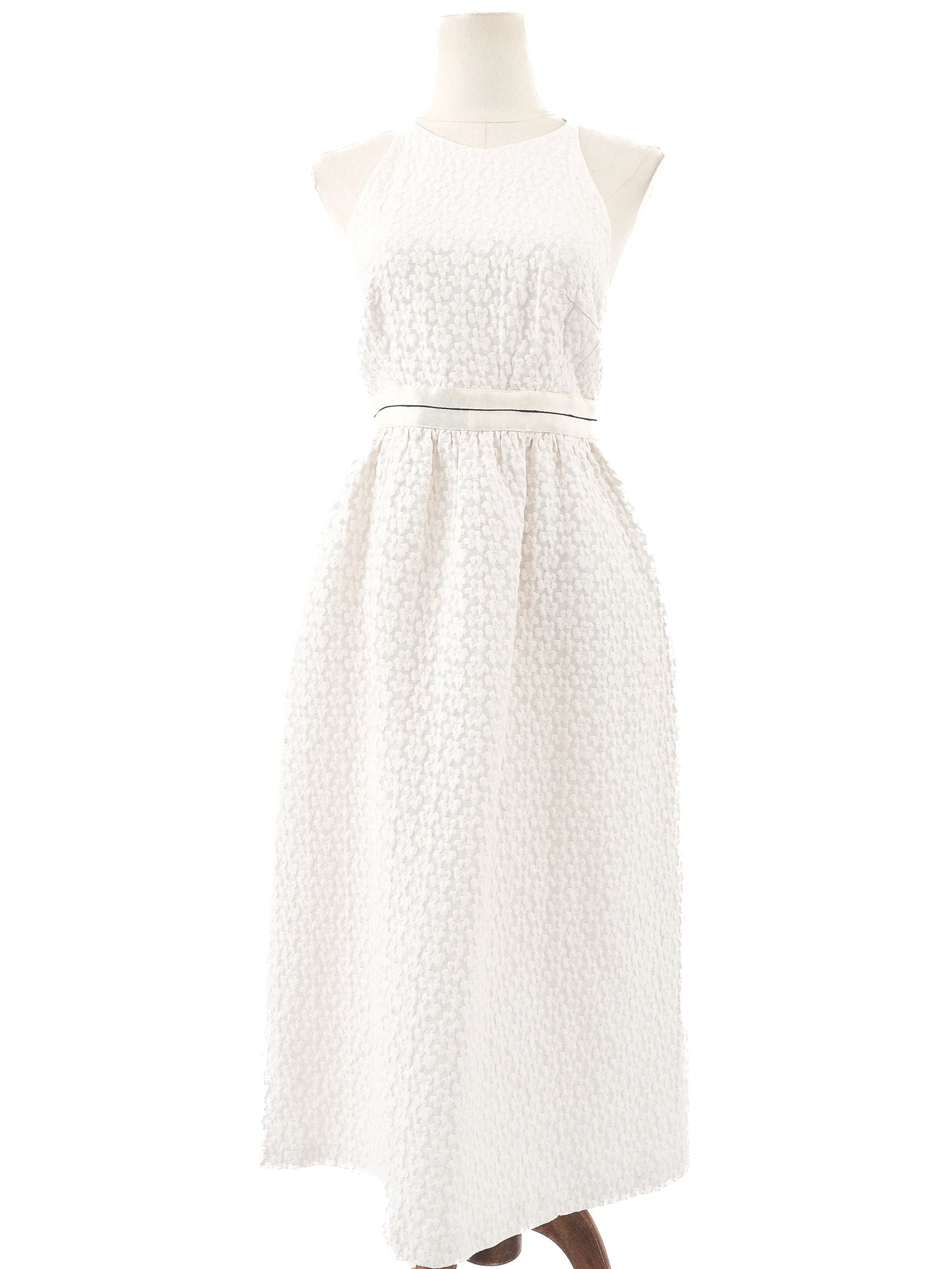 excellent tara jarmon white viscose sleeveless dress size m