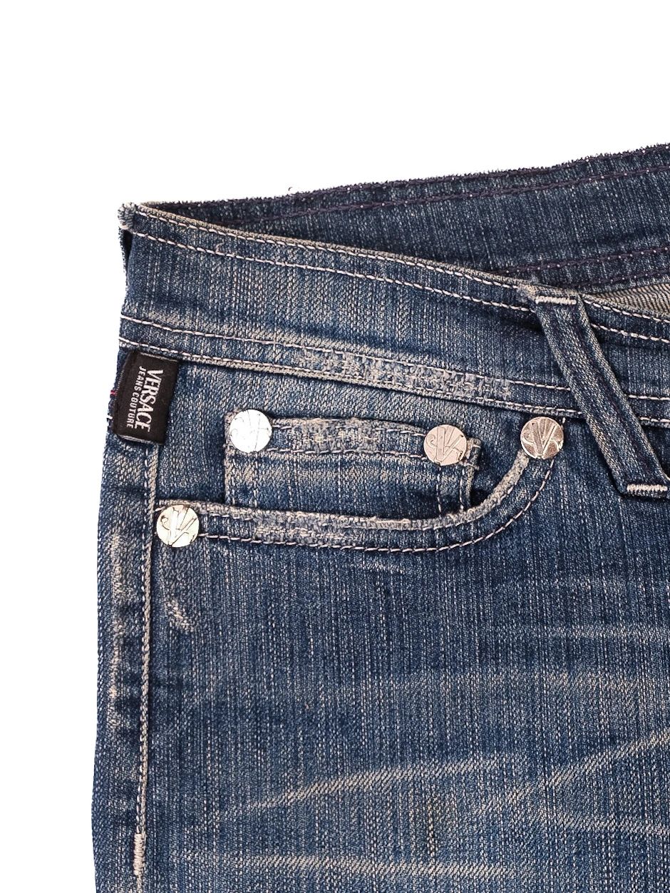 excellent versace jeans couture blue cotton jeans size m