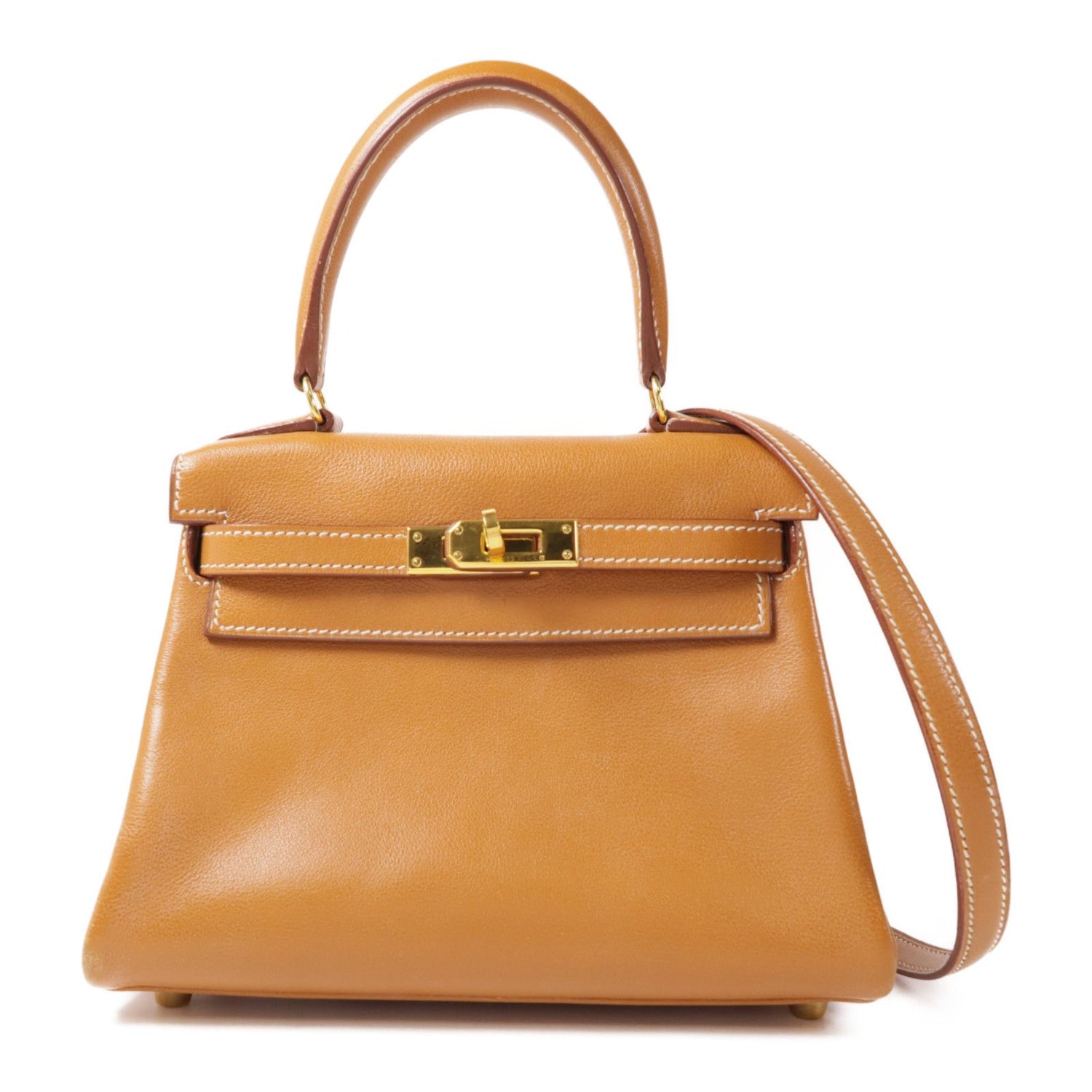 Hermes Gulliver Leather Kelly Mini Gold Hand-turned Shoulder Bag 2way Shoulder Bag Gold Brown Gold Gulliver Leather Calf