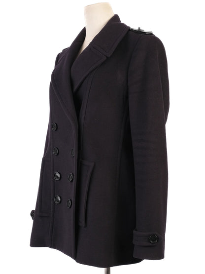 Excellent Burberry Black Wool Peacoat Double-Breasted Size S