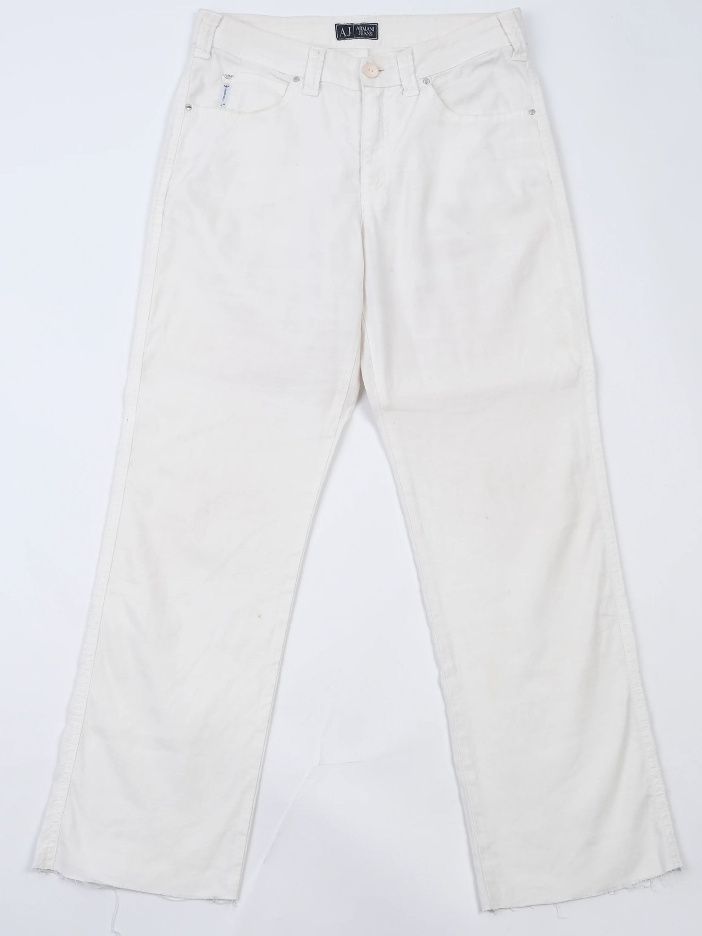 excellent armani jeans white cotton size m women's jeans