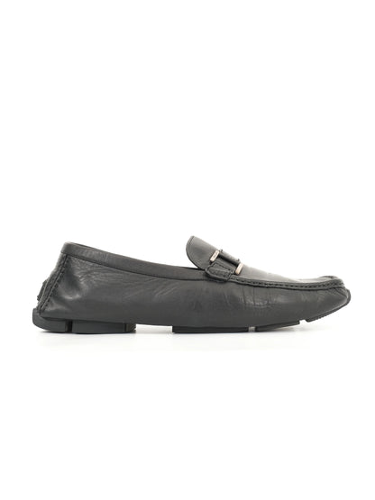 Excellent Bally Black Leather Loafers Size 45 for Men