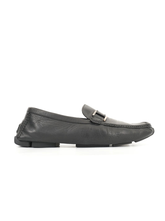Excellent Bally Black Leather Loafers Size 45 for Men