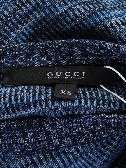 Excellent Gucci WomenÕs Blue Wool Sweater XS with Striped Sleeves