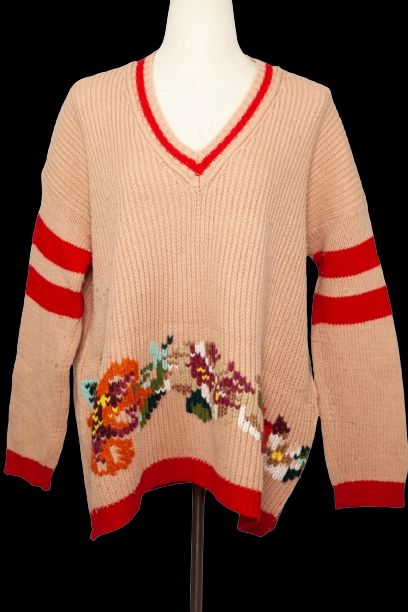 average condition twinset white angora wool sweater size xl